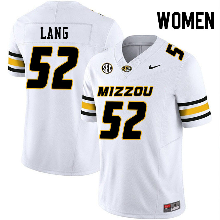 Women #52 Jahkai Lang Missouri Tigers College Football Jerseys Stitched-White